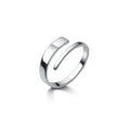 Simple Design S925 Sterling Silver Solid Geometry Finger Ring Silver Jewelry for Women J2283