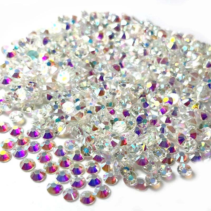 Lucky Rhinestone Non Hotfix Flat Back Crystal for Nail Art Rhinestones Glass Stone Unfoiled Transparent ab for DIY Decorate
