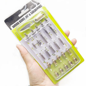28-Piece Wood Burning Accessory Kit DIY Embossing Tool with Stencil for Work Carving Soldering Iron Tips Nibs for Burning Work