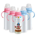 SS304 BPA Free 240ml 8oz Baby Sublimation Blank Baby's Feeding Bottle with Silicone Nipple and Handle for Crafting