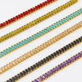 Luxury Stainless Steel Fine Jewelry Cubic Zirconia Iced Out Square Cluster Diamond Gold Tennis Chain Necklace Bracelets