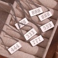 2023 Tarnish-Free Engraved Angel Number Necklace 18K Gold Plated Stainless Steel Link Chain Fashionable Jewelry