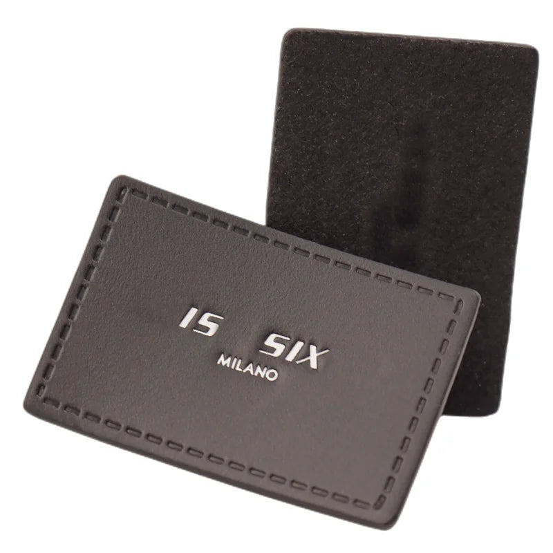 Embossed Stamping Leather Label Patches for Black Jeans Men Vetement Hats Bags Pants Clothes Eco-Friendly Washable Rectangle