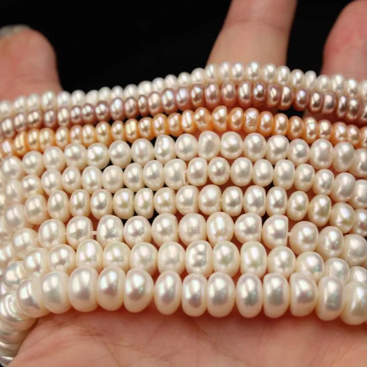 2024 Hot Wholesale Freshwater Pearl Strand Assorted Round Button Loose Luster Bright 8mm Pink Semi-Finished Jewelry MegaBDM