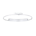 Personalized Engraved Custom Name Symbol Letter Trendy Men's 14K Gold Plated Stainless Steel Shiny Stick Bar Bracelet 35x4mm