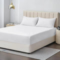 King Size Solid Color Bed Sheet Comfortable Smooth Anti-Static 600 TC Egyptian Cotton Fitted Sheet with 16-Inch Deep Pocket