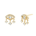 LOZRUNVE Sterling Silver 925 Evil Eye 14k Gold Emotions Stud Earring Collection
