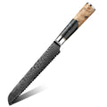 8 Inch 67 Layers Damascus Steel Bread Knife with Resin Wood Handle High Hardness Ambidextrous Vintage Style