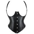 Hot Sale Plus Size  Black Busk Leather Corset Top Straps Bustier Plus Size Corsets Underbust for Women