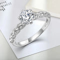 2025 Latest Design Moissanite Ring Silver S925 1Ct 6.5Mm Round Moissanite Wedding Engagement Rings