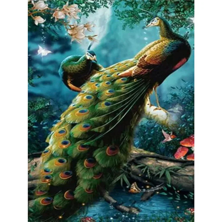 Animal Peacock DIY Diamond Mosaic Diamond Canvas Diamond Painting Mural Living Room Decor Picture of Rhinestone