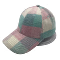 Adjustable Metal Buckle Curved Brim 6-Panel Unstructured Dad Hat Custom Tweed Wool Caps Common Street Style Checkered Pattern 3D