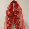 Embroidered Cover Wedding Cathedral Lace Tulle Head Hair Accessories Appliques Short Sequin Wedding Bridal Veil