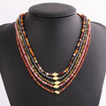 New Design Elegant Small Faceted Gemstone Stainless Steel Hamsa Hand Charm Choker Necklace for Women
