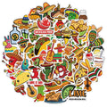 50pcs Mexican Food Stickers Taco Stickers Laptop Waterproof Vinyl Stickers for Boys Teens