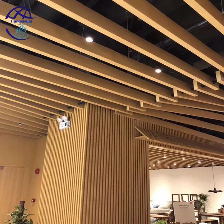 Aluminum Modern Suspended Ceiling Baffle Metal Slats Ceiling Tile
