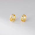 Customizable 925 Sterling Silver Women's Trendy Ear Buckle Piercing Jewelry Gold Double Car Flower Sparkling Huggies Hoops
