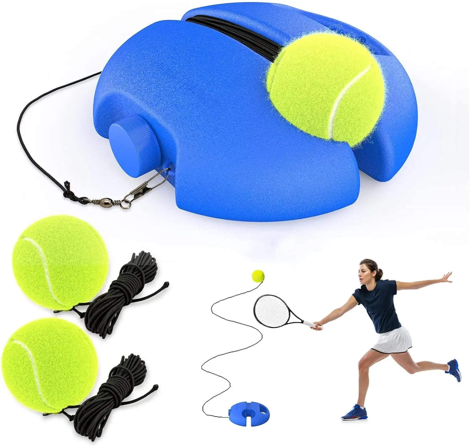 Factory Solo Tennis Trainer Rebound Ball Self Practice Tennis Trainer Tool with Ropes Balls and Trainer Baseboard