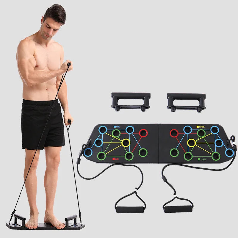 CW PSB005 Abdominal Muscle Trainer Home Gym Muti Use Push up Rack Board with Resistance Band