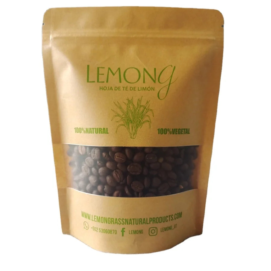 New Design Compostable Bag Biodegradable Packing Zipper Kraft Paper Packaging Bags Food Stand up Pouch