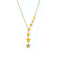 Wholesale No Fade French Luxury Simple Stainless Steel Tassel Necklace Diamond Star Shaped Pendant Necklace