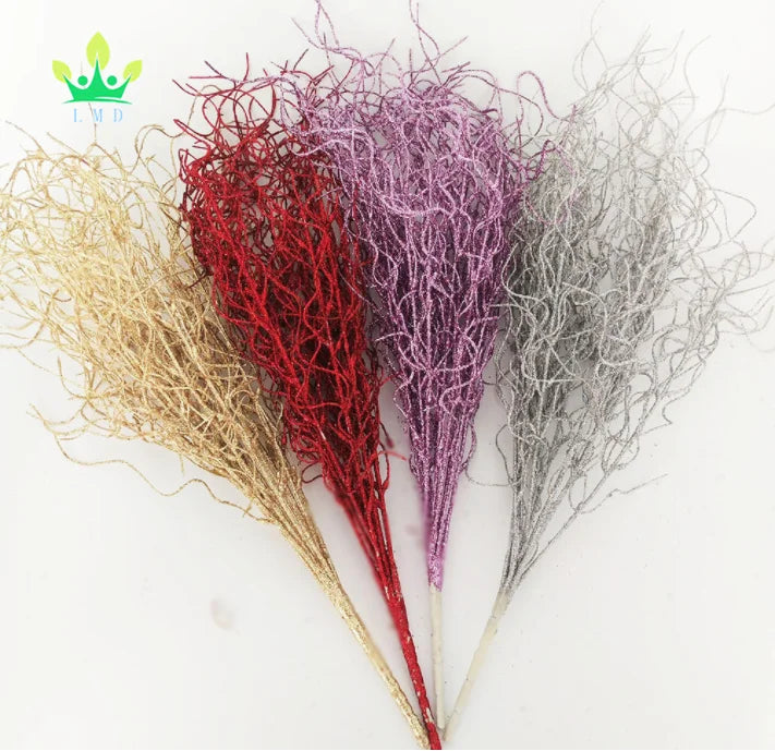 Artificial Palm Leaves Asparagus Creative Delicate  Leaf Decorations With Stems Christmas Decoration Leaves