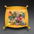 Portable Folding Brass Button PU Jewelry Foldable Leather Storage Tray