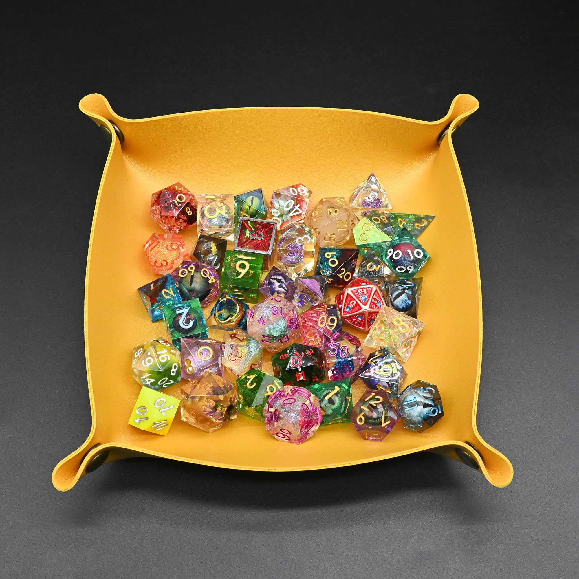 Portable Folding Brass Button PU Jewelry Foldable Leather Storage Tray