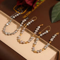 YF3880 French Retro Handmade Stainless Steel Jewelry 18k Gold Plated Gray Freshwater Pearl Bead Bracelet Women Waterproof