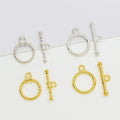 DIY High S925 Silver With 18k Gold Plating Toggle Clasp DIY Jewelry Findingswholesale Metal Cord Ends Clasp necklace Clasp