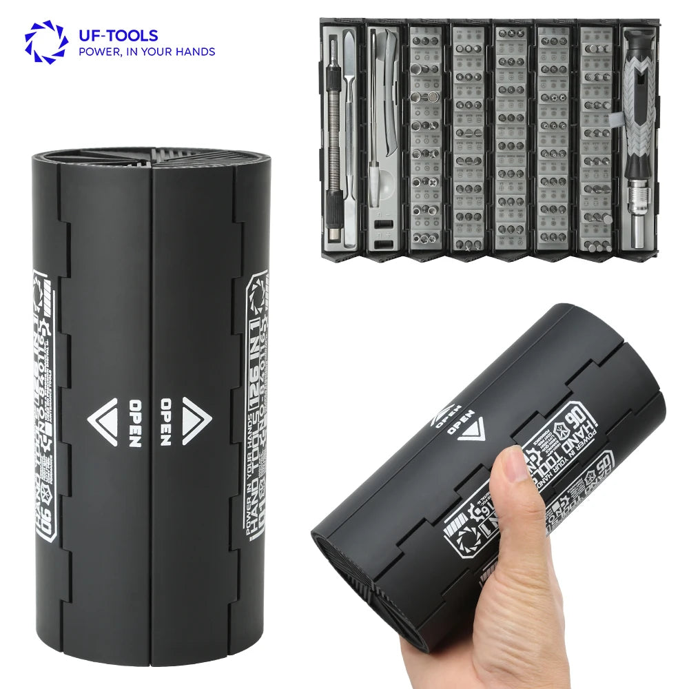 UFTOOLS 128 in 1 Magnetic Screwdriver Bits Kit Mobile Phone Repairing Tools Chrome Screwdriver