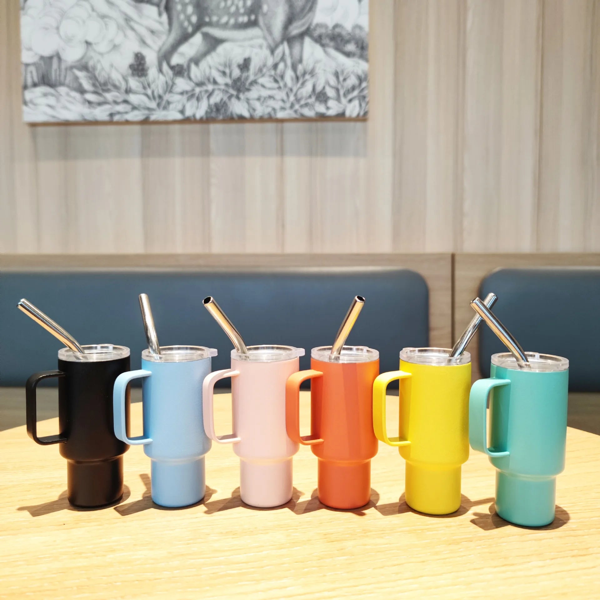 STARLII 2oz Mini Stainless Steel Insulated Tumbler Shot Glass with Lid and Straw