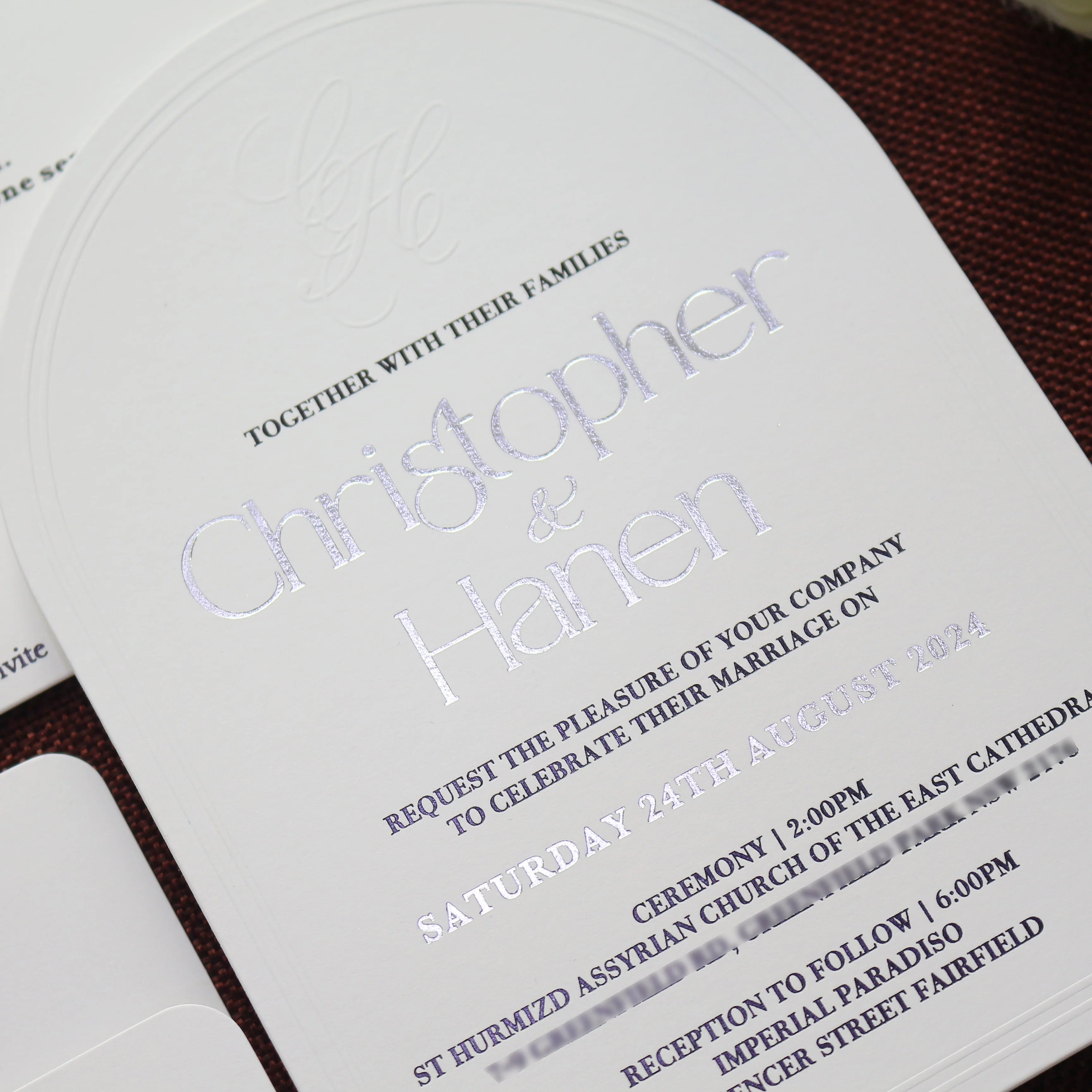 Customized Modern Arch Wedding Invitations and RSVP Cards and Pre-wedding Cards
