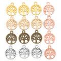 5 Color Round Tree of Life Charms Metal Pendants DIY Jewelry Making Accessories 19*15mm Q257