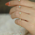 Vintage 925 Sterling Silver 14k Gold Plating Round Synthetic Opal Stone Bracelet for Women Girls MegaBDM