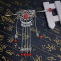 Women Retro Traditional Chinese Wedding Floral Tassels Bells Hair Stick Chopsticks Headwear Hairstick Jewelry