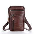 Men Leather Fashion Phone Pouch Belt Bag Shoulder Crossbody Waist Pack Handbag