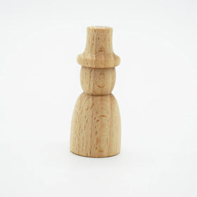 Waldorf Educational Toys Handwork Diy Natural Wooden Peg Dolls Christmas Snowman Shaped