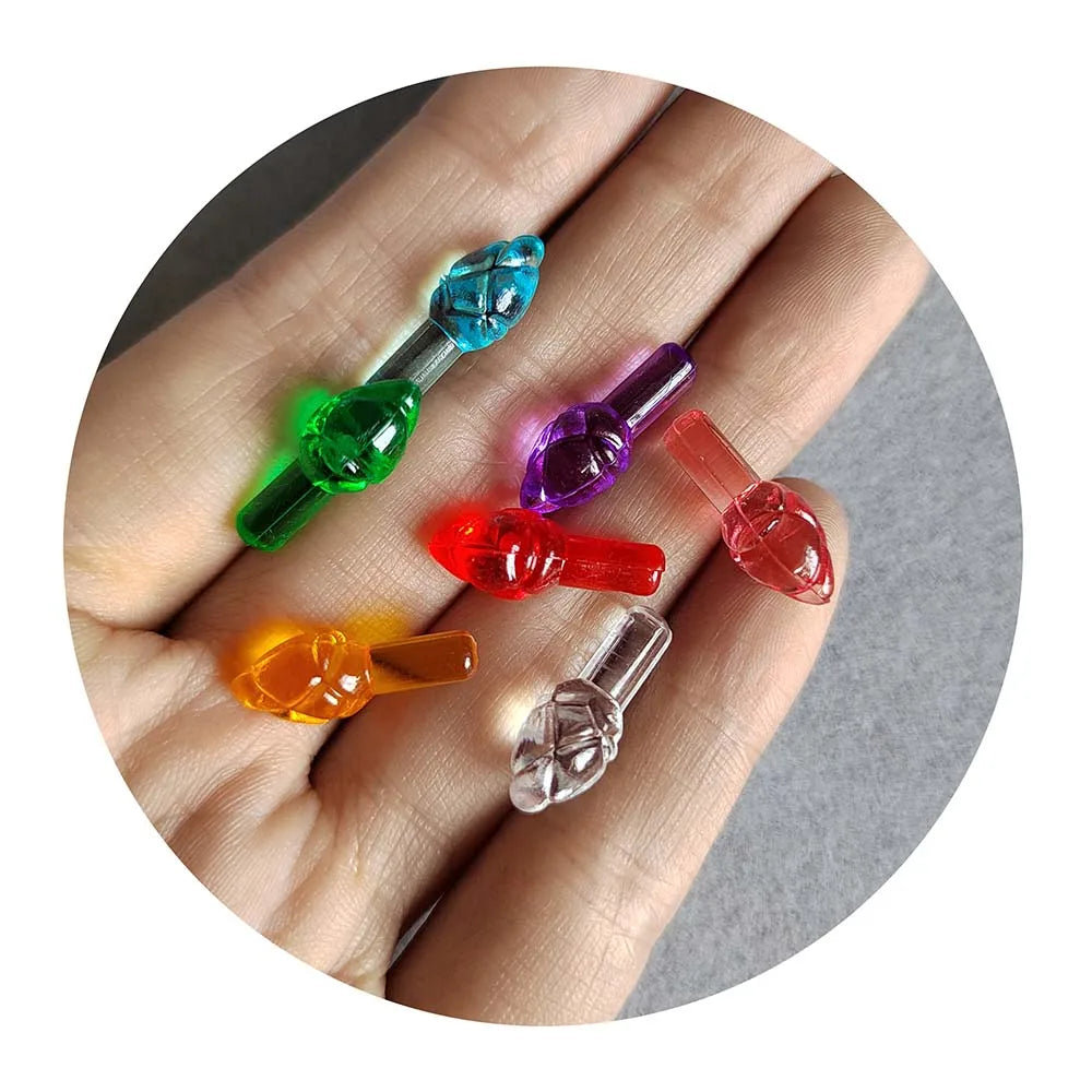 Multicolor Acrylic Small Pine Cone Lights Bulbs for Ceramic Christmas Tree Decoration