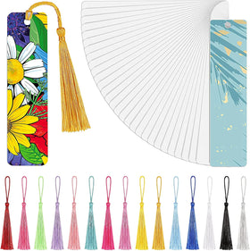 Sublimation Blank Heat Transfer Aluminum Bookmarks with Tassels for DIY Craft Gifts