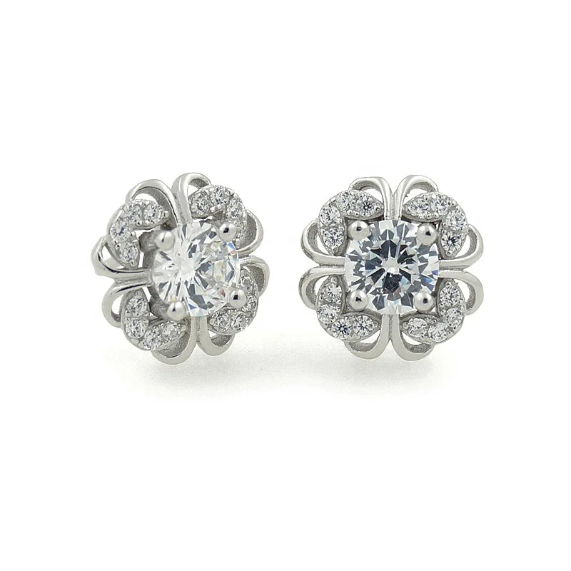 925 Silver Jewelry Flower Shape 925 Sterling Silver Statement Earrings 2022 Earrings for Women Jewelry