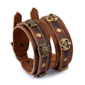 Trendy New Retro Wide Cow Genuine Leather Nordic Men's Bracelet