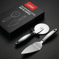 Manjia Portable Pizza Cutter Gift Set Stainless Steel Pizza Knife and Pizza Spatula Wheel Roller Cutter Wheel Cake Knives
