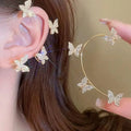 Fashion Non-Piercing Gold Silver Plated Crystal Zircon Ear Cuffs Clip Butterfly Earring Jewelry for Woman