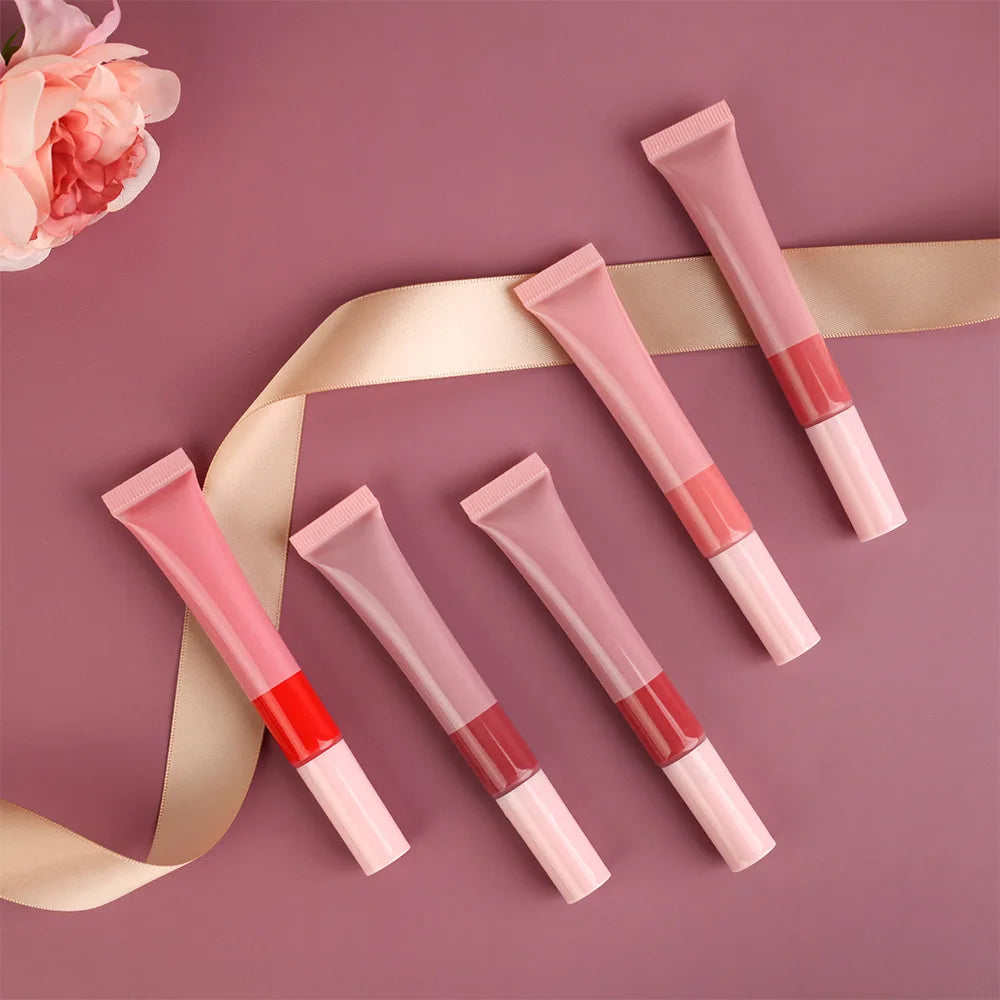 Lip Makeup Nude Lip Velvet Matte Gloss Private Label 10 Colors Squeeze with Brush Lip Cream