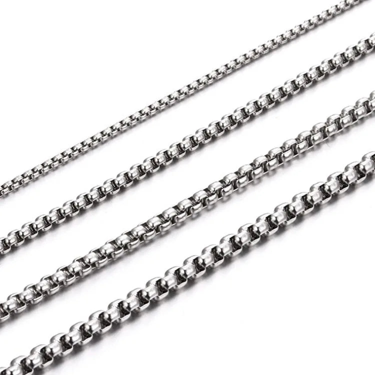 Customized Men Women Jewelry Accessories 316L Stainless Steel Rolo Chain Necklace Crude Chain Link Necklace
