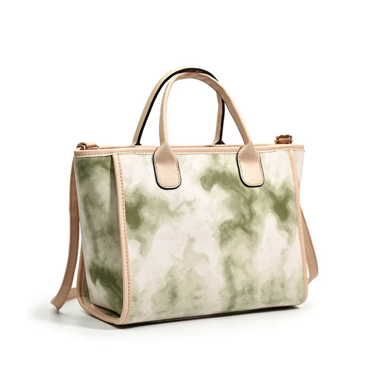 2026 New Tie Dye PU Ladies Tote Bag Gradient Color Large Capacity Handbag