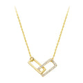 Temperament 925 Sterling Silver Zircon Buckled Necklace 18k Gold Plated Lock Catch Pendant Choker Necklace
