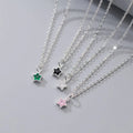 New Creation CZ Zircon Star Shape Wedding Pendant Necklace for Women 925 Sterling Silver Minimalist Jewelry