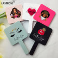 2023 New Arrival Fashion Double-side Heart-shaped Round White Pocket Mirror Pu Folding Makeup Mirror